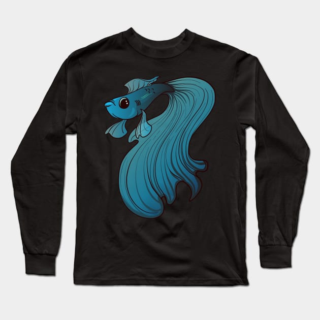 Grumpy Gills Betta Long Sleeve T-Shirt by Inklings of Grace